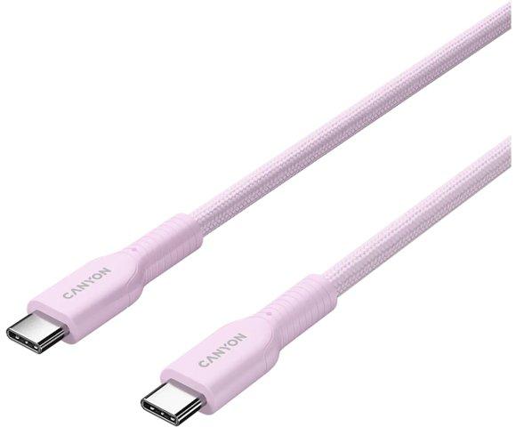 Canyon OnWire 60CL Pink USB-C 60W 1m pleteni kabl - slika 2