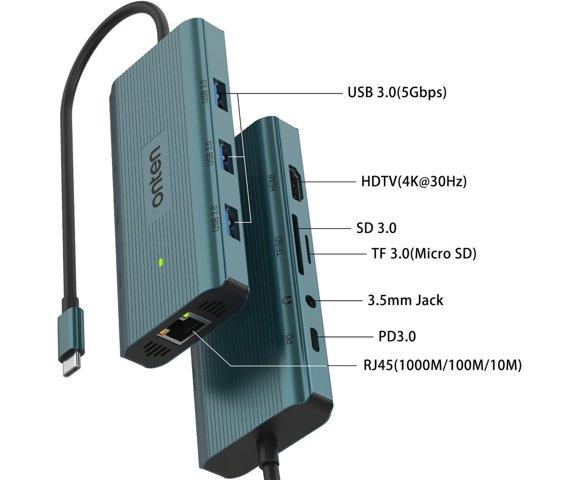 Onten UC961 9-in-1 multiport hub - slika 5