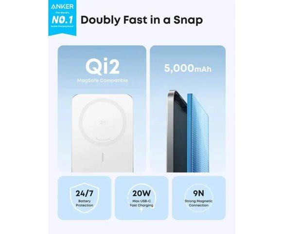 Anker Nano Power Bank (5K, Slim) White - slika 2