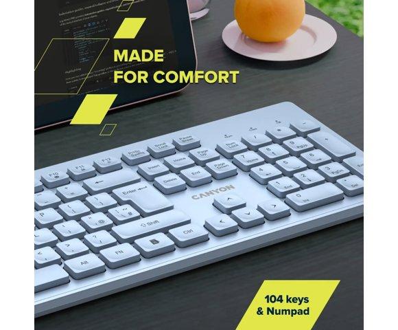 Canyon HKB-W01 Grey tastatura - slika 8