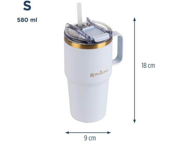 RosMarino MegaCup 580ml Plavo-zlatni termos - slika 3