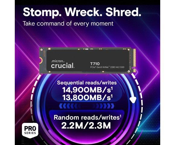 Crucial T710 2TB PCIe Gen5 NVMe 2280 M.2 SSD - slika 2