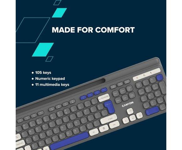 Canyon HKB-W03 Grey bežična tastatura - slika 6