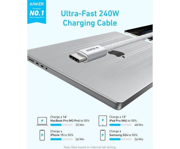 Anker Zolo USB-C 1m 240W White kabl - slika 3