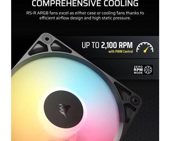 Corsair RS120-R ARGB 120mm PWM Reverse Fans Triple Pack - slika 6