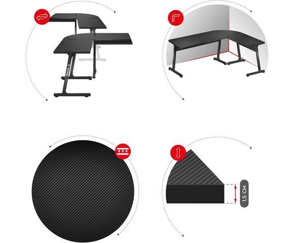 Huzaro Hero 6.0 Black gaming sto - slika 4