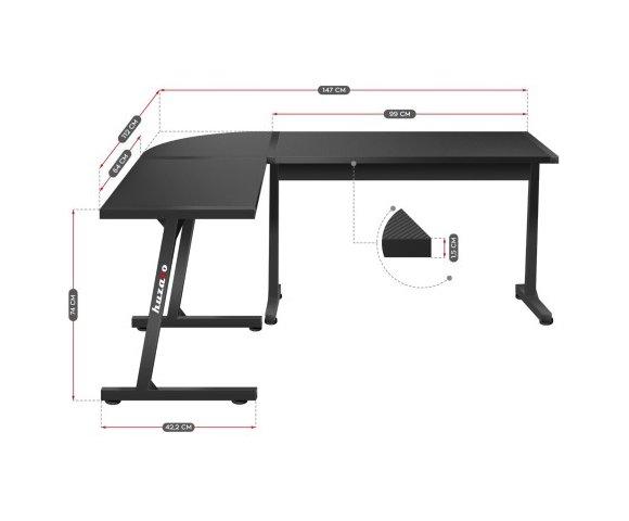 Huzaro Hero 6.0 Black gaming sto - slika 2