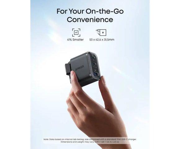 Anker Nano Charger (70W, 3 Ports) Black - slika 4