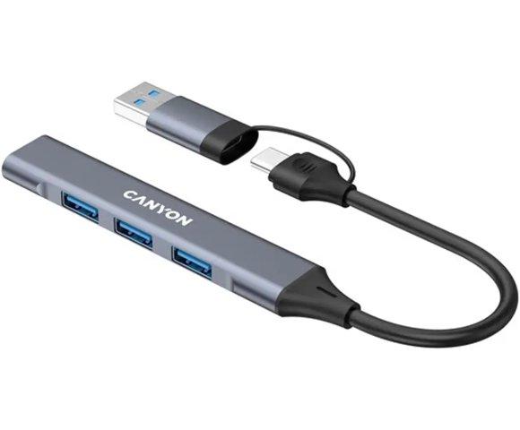 Canyon OnHub 02 Grey 4-port USB-C hub - slika 2