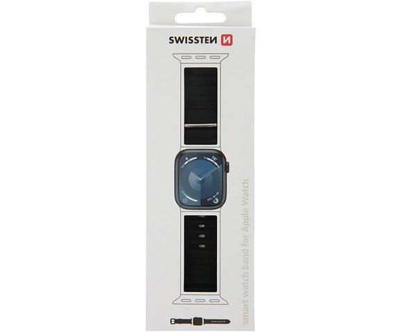 Swissten Apple watch Silicone band Marine straps 42-49mm (Black) - slika 3