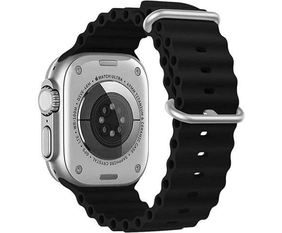 Swissten Apple watch Silicone band Marine straps 42-49mm (Black) - slika 2