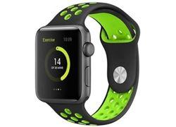 Swissten Black / Green 42 - 49 mm Apple watch Silicone band