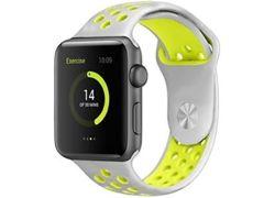 Swissten Silver / yellow 42 - 49mm apple watch silicone band