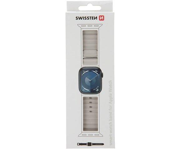 Swissten Apple watch Silicone band Marine straps 42-49mm (Stone Grey) - slika 3