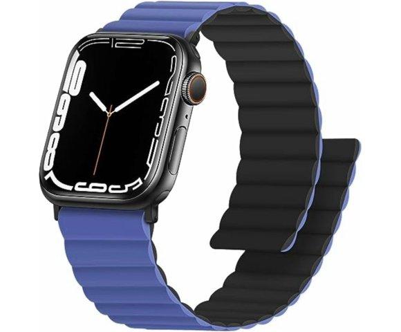 Swissten Apple watch Silicone band magnetic 38-41mm (Blue/Black) - slika 2