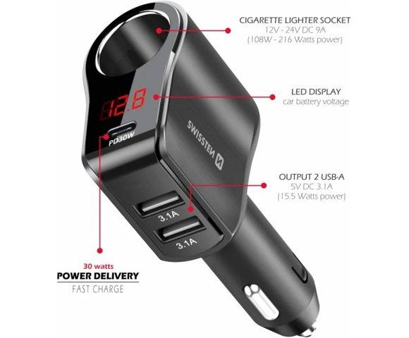 Swissten CAR CHARGER ADAPTER - slika 3