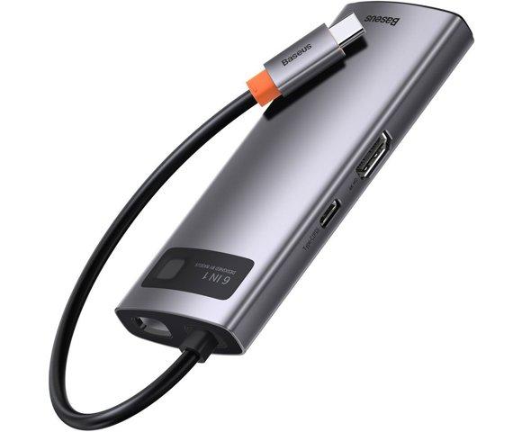Baseus Metal Gleam 6-u-1 HUB (CAHUB-CW0G) - slika 2