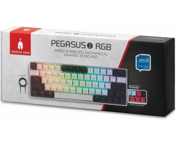 Spartan Gear Pegasus 2 RGB Wireless (White/Grey) - slika 2