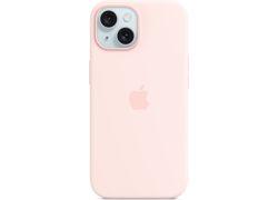 Apple iPhone 15 Silicone Case with MagSafe Light Pink