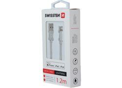 Swissten Textile MFi USB/Lightning 1.2m SILVER kabl