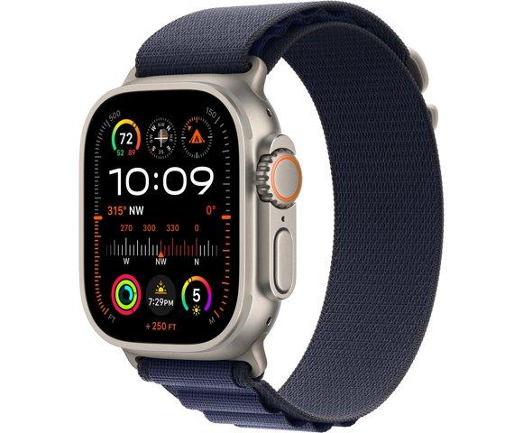 Apple Watch 49mm Loop: Navy Alpine Loop Medium - Natural Titanium Finish - slika 2