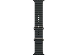 Apple Watch 49mm Band: Black Ocean Band - Natural Titanium Finish