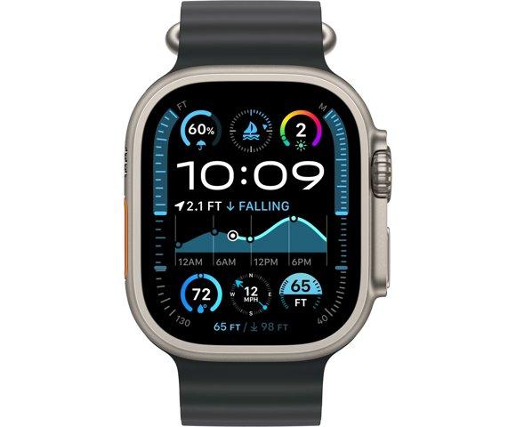 Apple Watch 49mm Band: Black Ocean Band - Natural Titanium Finish - slika 3