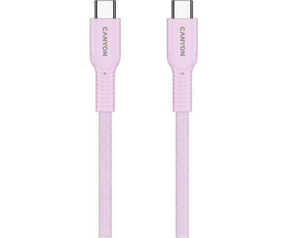 Canyon OnWire 60CL Pink USB-C 60W 1m pleteni kabl - slika 3