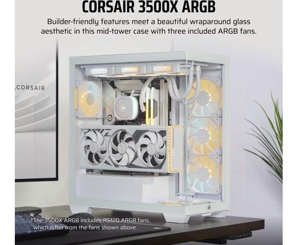 Corsair 3500X ARGB WHITE kućište - slika 2