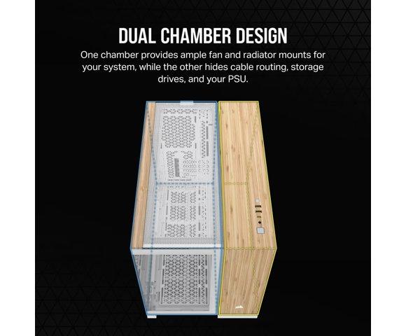 Corsair 2500X White/Bamboo Wood kućište - slika 4