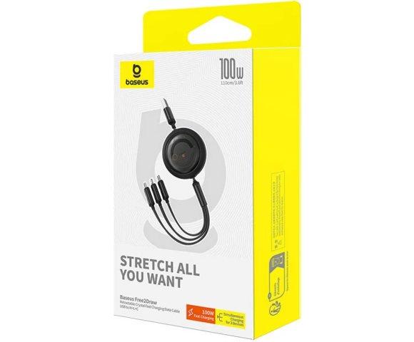 Baseus Free2Draw 3u1 100W 1.1m kabl - slika 5