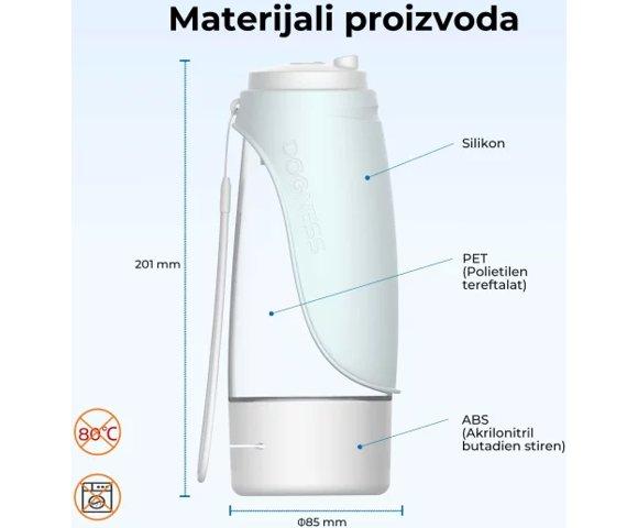 Dogness 2-in-1 Pet Water Bottle 438ml (Pink) - slika 2