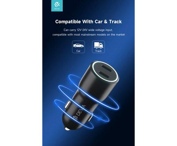 Devia Smart 40W PD 2x USB-C car charger - slika 5