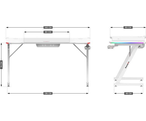 Huzaro Hero 3.3 White RGB gaming sto - slika 2