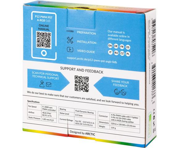 ARCTIC P12 PWM PST A-RGB ventilator - slika 6