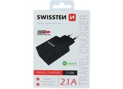 Swissten Travel charger 2x USB 2,1A