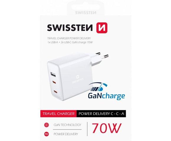 SWISSTEN GaN 70W 2xUSB-C 1xUSB - slika 2