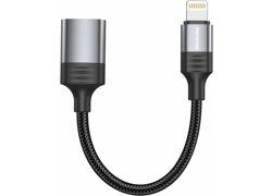 Swissten OTG Adapter Textile Lightning / USB-A 0,12 M Black