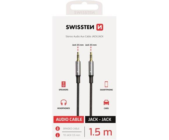 Swissten Audio 1.5m Black kabl  - slika 2