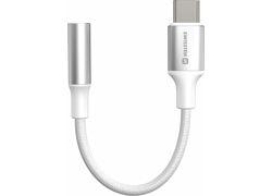 Swissten Textile USB-C / 3.5mm AUX 0,15 M White