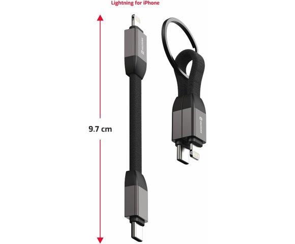 Swissten USB-C / Lightning 9.7cm Magnetic keychain - slika 2