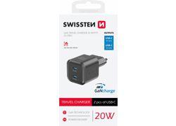 Swissten 2xUSB-C 20W Travel Charger