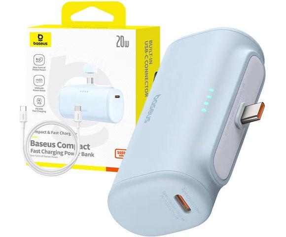 Baseus Compact USB-C 5000mAh Blue powerbank - slika 7