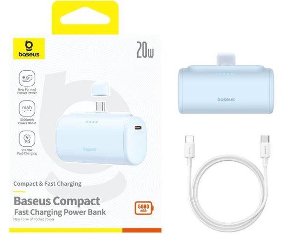 Baseus Compact USB-C 5000mAh Blue powerbank - slika 6
