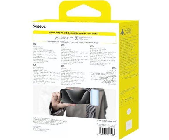 Baseus Compact USB-C 5000mAh Blue powerbank - slika 5