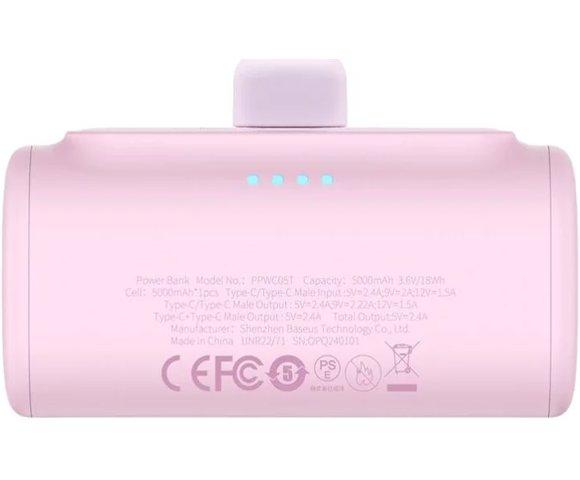 Baseus Compact USB-C 5000mAh Pink powerbank - slika 5