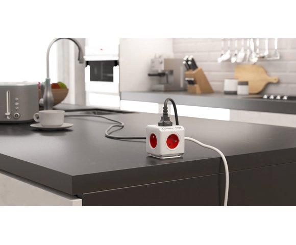 Allocacoc PowerCube Extended 1,5 m - red - slika 3