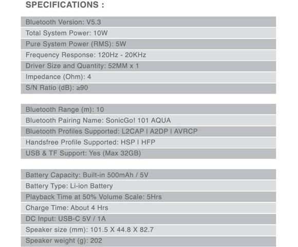 SONICGEAR SONICGO 101 AQUA Mint - slika 9