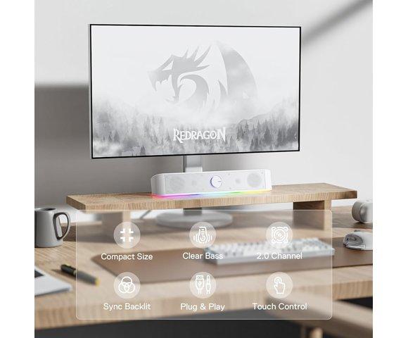 Redragon Adiemus GS560 White gaming soundbar - slika 2