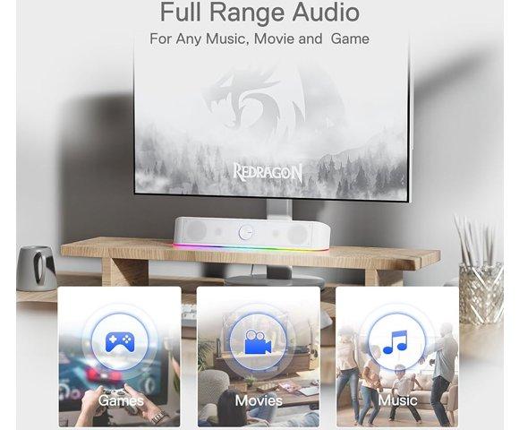 Redragon Adiemus GS560 White gaming soundbar - slika 5